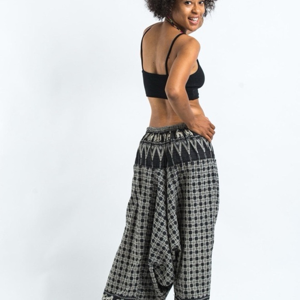 Hill tribe elephant women Aladdin style free cotton pants - Picture 6 of 12